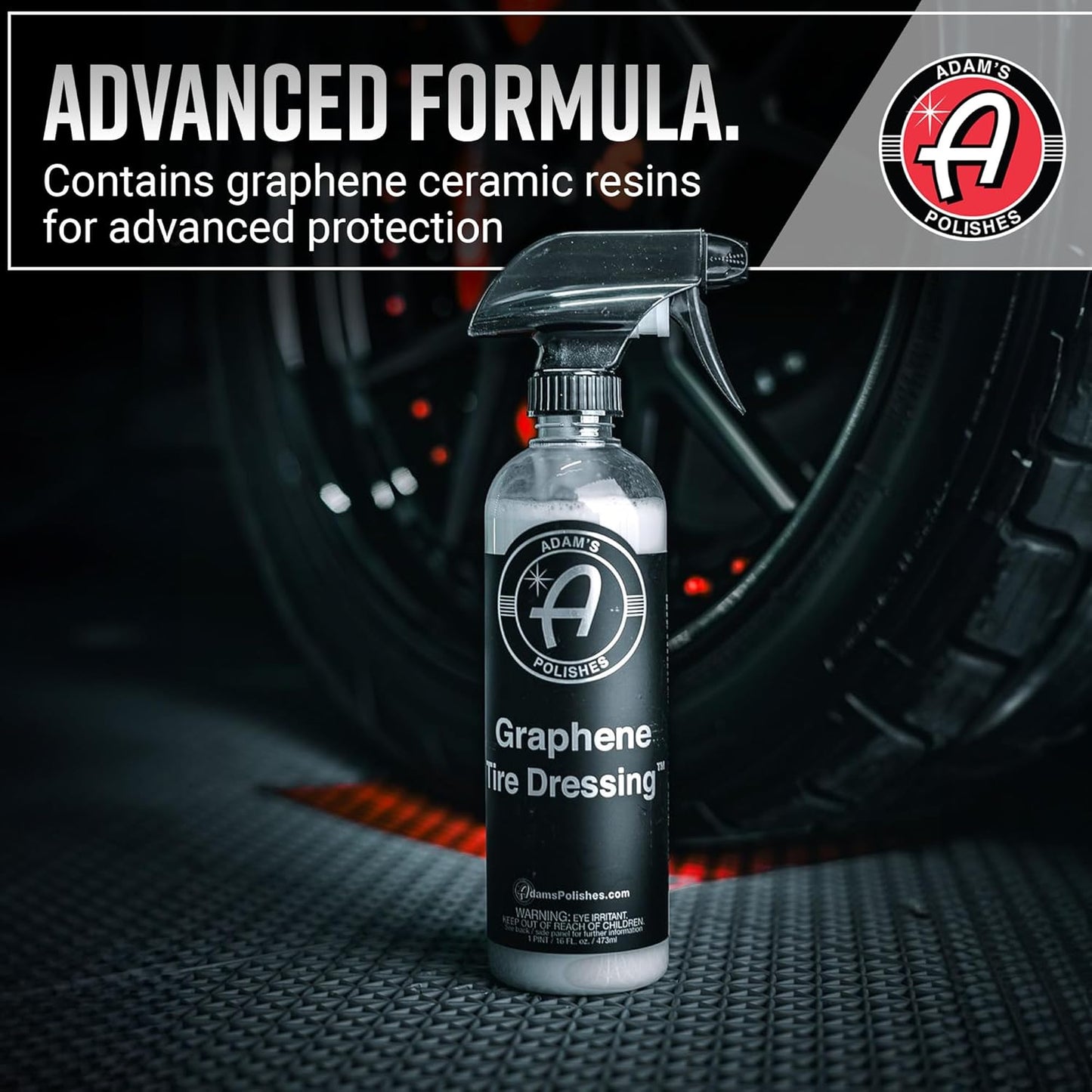 Adam's Polishes Graphene Tire Dressing - Deep Black Finish W/Graphene Non Greasy Car Detailing Use W/Tire Applicator After Tire Cleaner & Wheel Cleaner | Ceramic Coating Like Tire Protection (2-Pack)