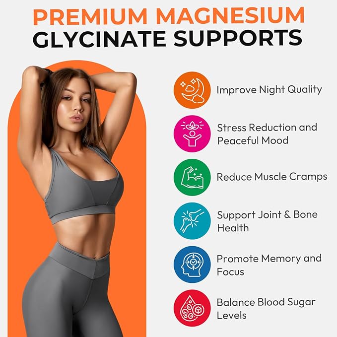 Magnesium Glycinate Gummies, High Absorption Magnesium Gummies with L-Threonate, Calcium, Vitamin B6, D3, Sugar Free Chews for Adults & Kids Relaxation, Stress Relief, Night Rest