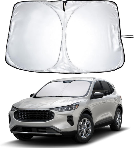 for Ford Escape Windshield Sunshade 2020-2024 2025 EcoNour Sunshade-240T Polyester Material Cars Sun Visor Reflector Blocks UV Rays - Foldable Sunshade Interior Protection Ford Escape Accessories