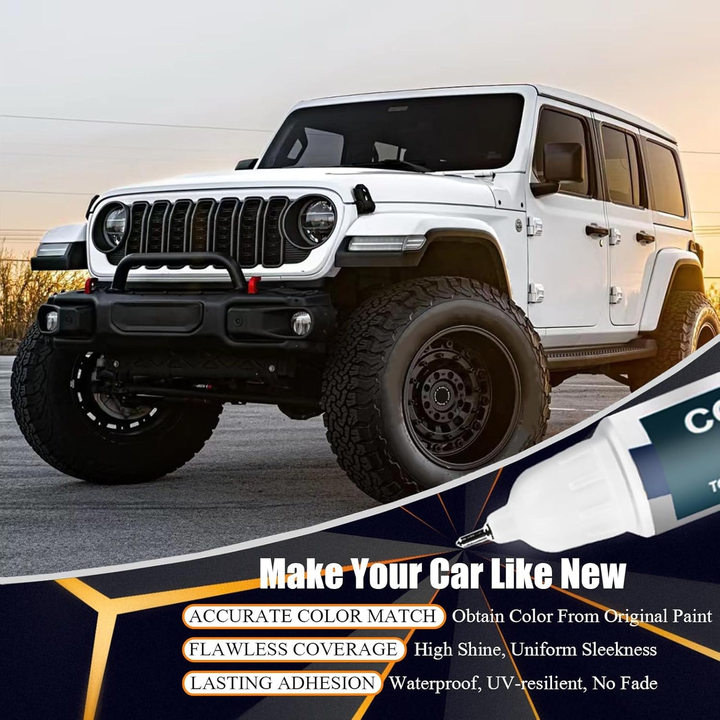 PRC/MRC Firecracker Red Touch Up Paint for Jeep, Car Paint Pen Scratch Repair Two-In-One Touch Up Paint, Premium Car Scratch Remover for Deep Scratches