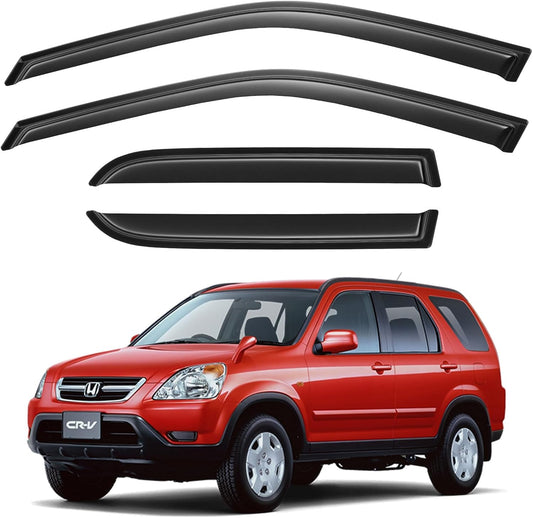 Window Visors Rain Guards for 2002 2003 2004 2005 2006 Honda CRV, Out-Channel Window Vent Wind Deflectors Visors Shades for 02 03 04 05 06 CR-V