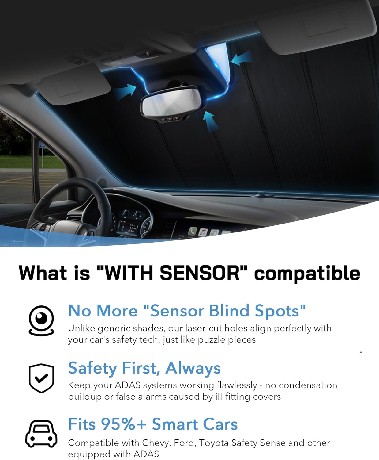 Windshield Sun Shade for Kia Seltos 2020-2024,Front Window Sunshade Shield, 2-in-1 Reflective Sun Shade,Silver for Summer, Black for Winter