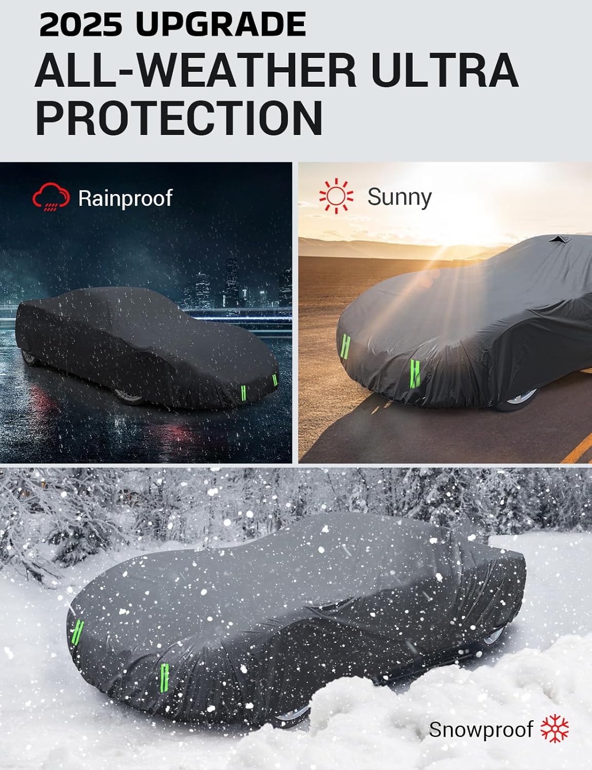 Proadsy 2025 Upgrade Car Cover Compatible with C7 Corvette 2014-2019 Windproof All Weather Waterproof Sun Rain UV Dust Snow Protection Outdoor Covers