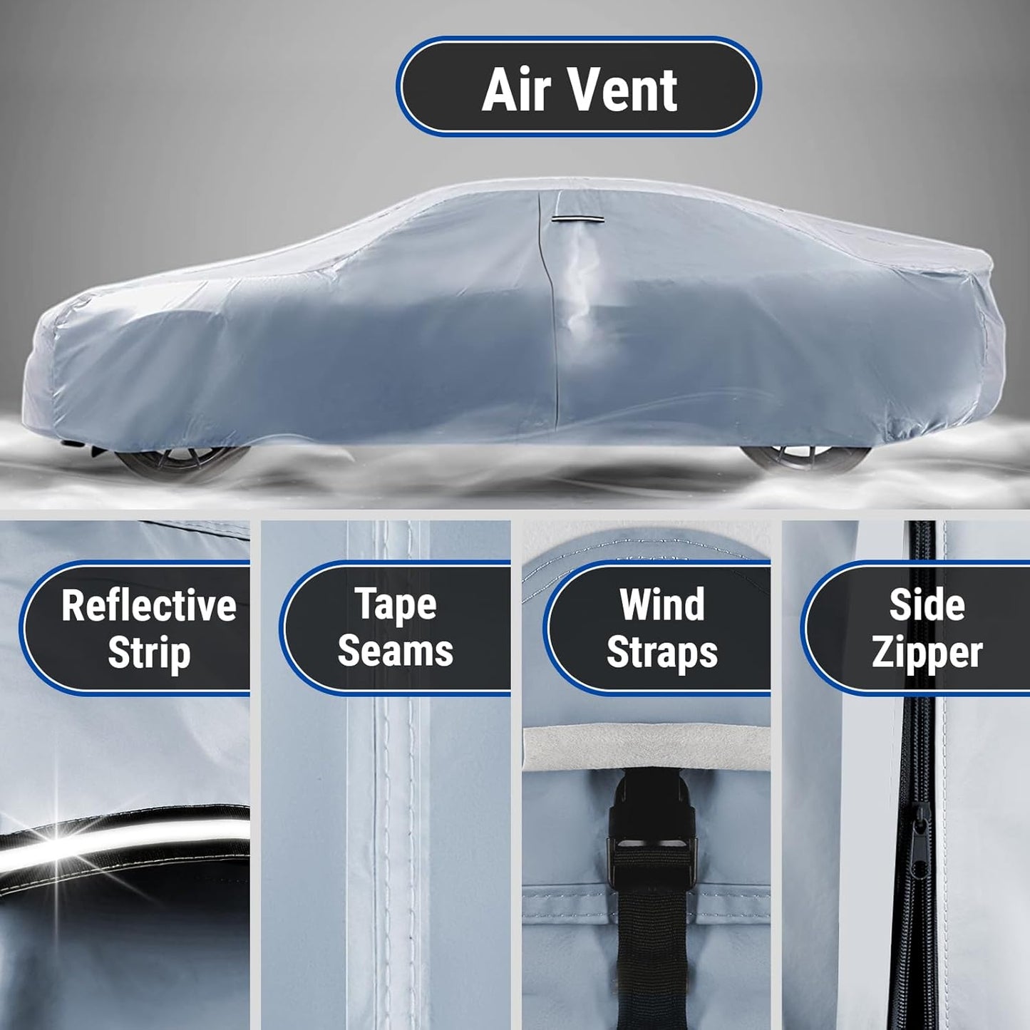 iCarCover Premium Car Cover for 1964-1967 Chevy Chevelle Wagon Heavy Duty Waterproof All Weather Automobiles Custom Fit Indoor Outdoor UV Snow Protection Covers with Straps and Bag