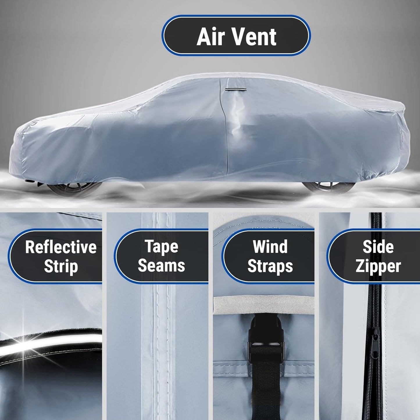 iCarCover Premium Car Cover for 1973-1977 Chevy Malibu Coupe Heavy Duty Waterproof All-Weather Automobiles Custom Fit Indoor Outdoor UV Snow Protection Covers with Straps and Bag