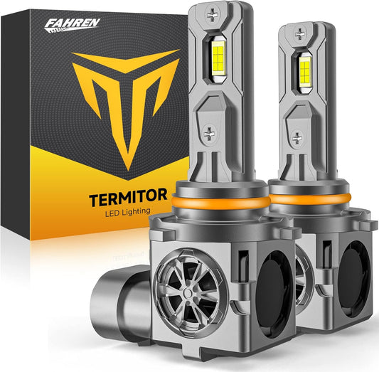 9005/HB3 LED Bulbs, 55,000LM 10X Super Brighter, 1:1 Halogen Size, 6500K Cool White, 70000Hrs Long Service Life with Cooling Fan, Plug and Play Light Kit, Pack of 2