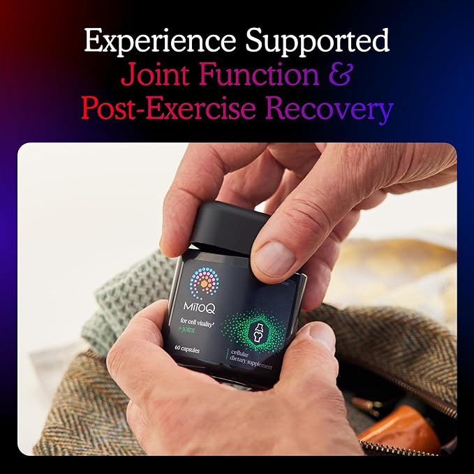 MitoQ +Joint Advanced CoQ10 Antioxidant Supplement - Contains Mitoquinol Mesylate & Green Lipped Mussel Omega Oil Extract - Supports Healthy Joint, Mobility and Cell Vitality (60 Softgel Capsules)