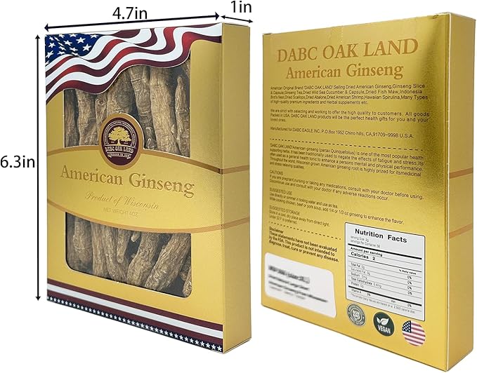 DOL Hand Selected Cultivated Wisconsin American Ginseng Pearl Ginseng 花旗参/西洋参 精选珍珠参 - in Box. (Small 4oz/Box)