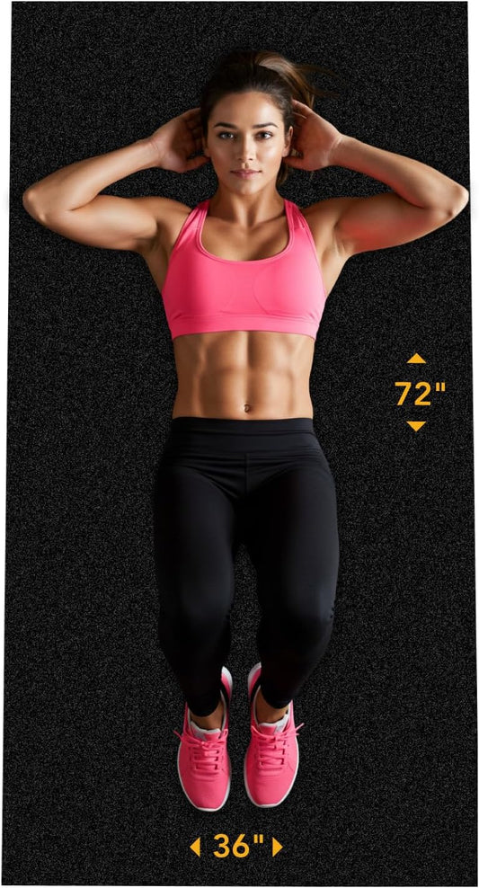 Rubber King Multi-Purpose Exercise Mat - 100% Recycled Thick Rubber Mat for Home Gym Flooring, Non-Slip, Low-Odor Durable Workout Mat for Indoor/Outdoor, Shoe-Friendly