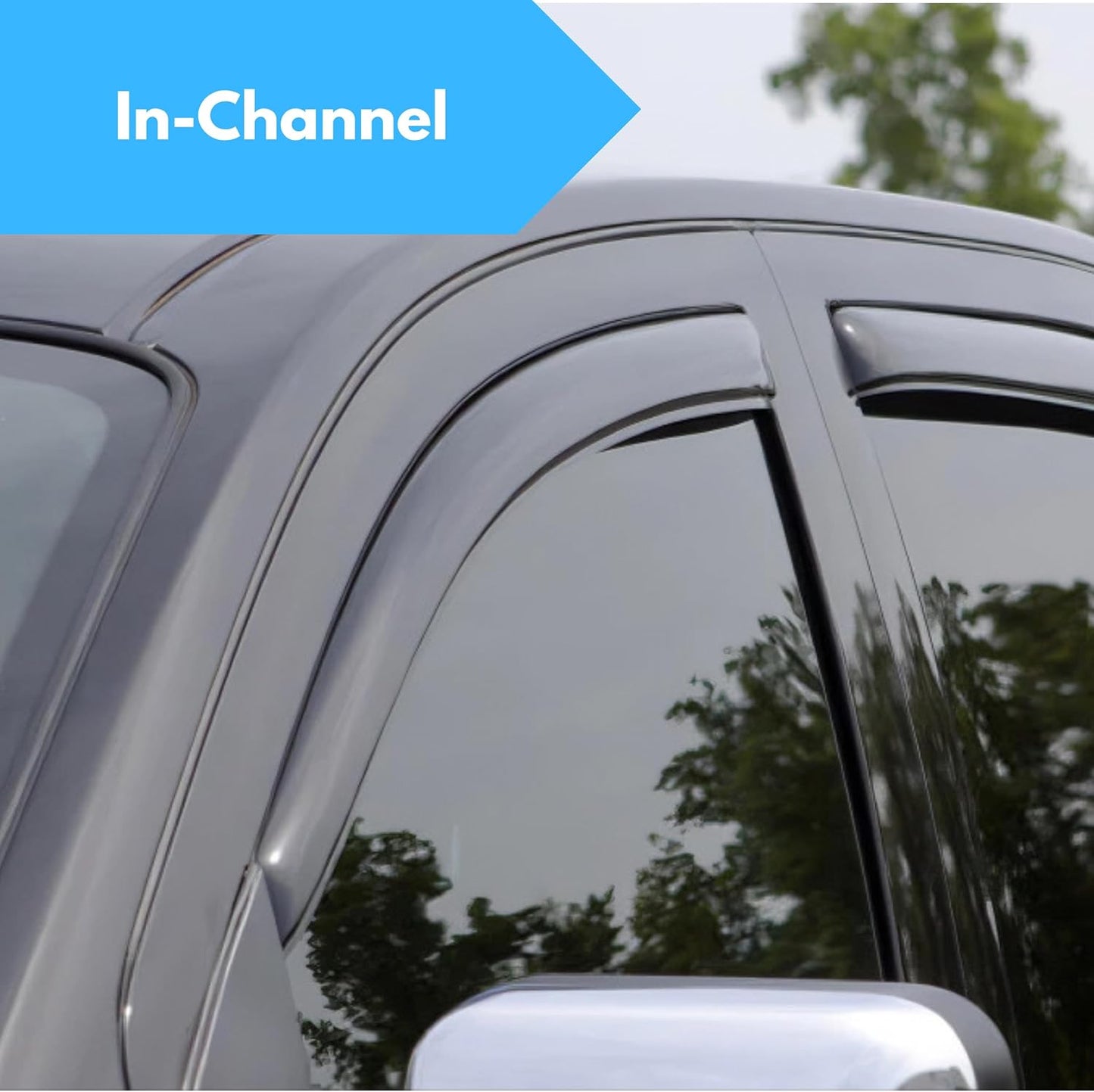 KPY Window Visor Compatible with Nissan Juke 2011-2017, 4PC Rain Guard Side Window Vent Deflectors in-Channel Style, 2011 2012 2013 2014 2015 2016 2017