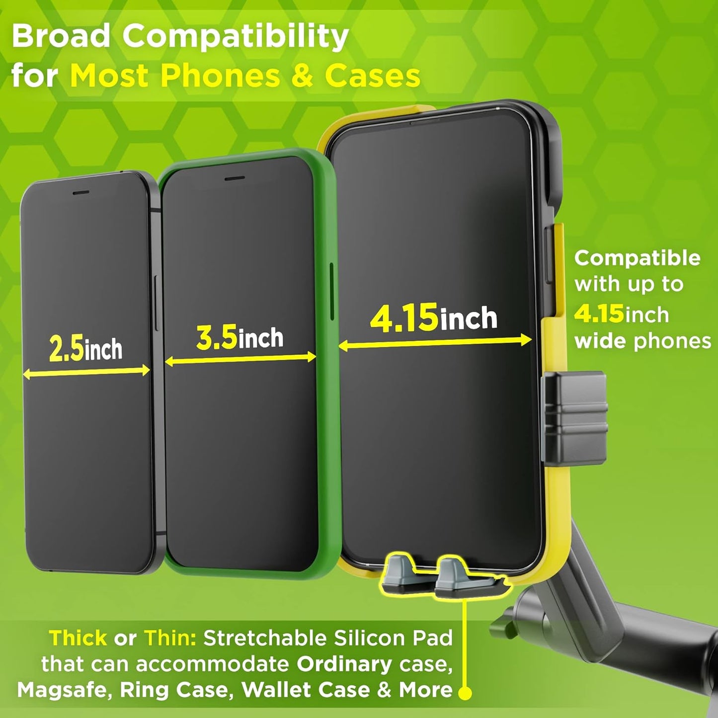 Phone Mount for Truck Phone Holder for Truck - Heavy Duty Super Suction Cup, Mobile Device Holder Dashboard Window 16.9 inch Long Arm & Stable, iPhone & Samsung Compatible, Semi Trucker, Gray