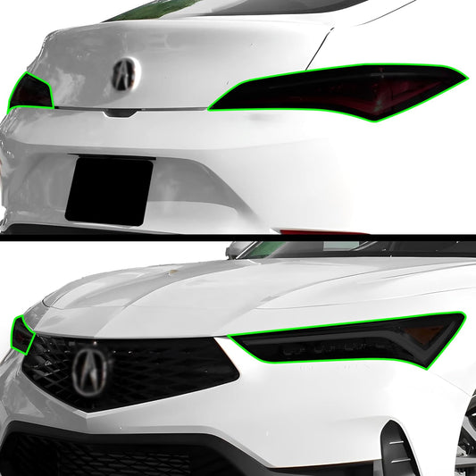 BOGAR TECH DESIGNS Full Headlight Taillight Tint Kit Compatible with Acura Integra 2023-2025, Dark Smoke