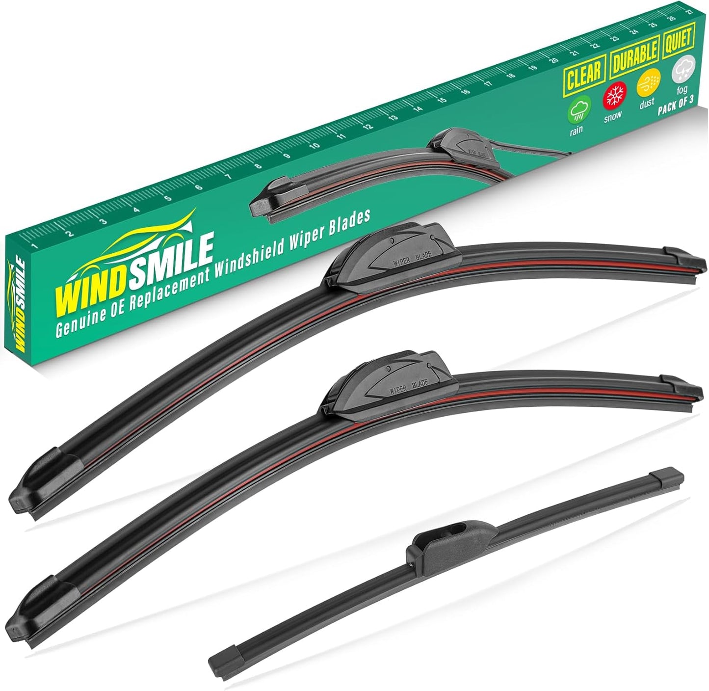 28" 14" 13" Windshield Wiper Blades Replacement for Hyundai Elantra 2012 2013 2014 2015 2016 Elantra GT 2017 Premium All Weather Front Rear Wipers Set - OEM Quality (Pack of 3)