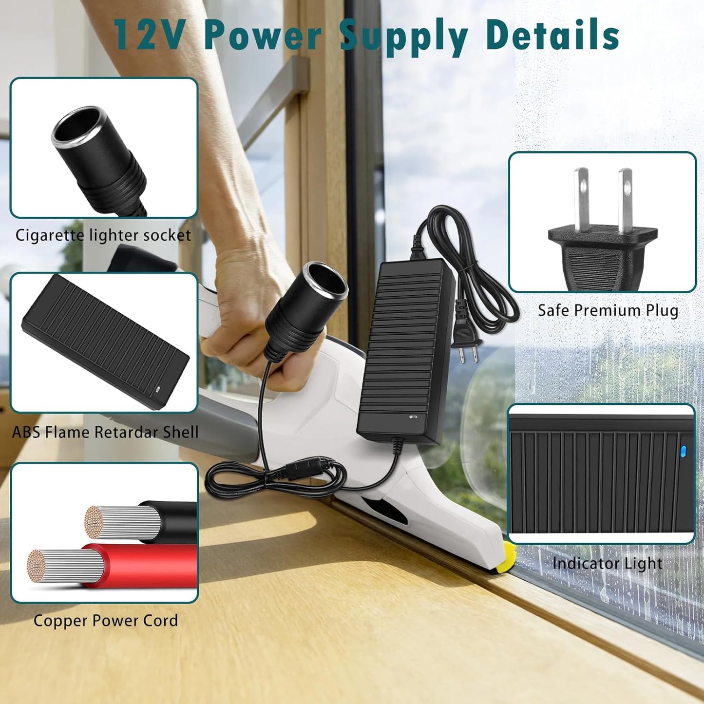 inShareplus 12V 120W AC to DC Converter, 110V to 12V 10A Car Cigarette Lighter Adapter to Wall Outlet Socket, 12 Volt Power Supply Transformer for Car Devices (MP3, Fan, Dash Cam ect.)