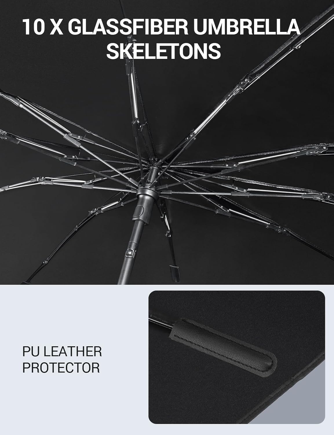 Proadsy Windshield Sun Shade Umbrella for Mercedes-Benz GLC 2023-2025 Foldable Car Umbrella Sunshade with Soft TPU Handle Spring Structure Crystal Cooling Material Protect Car from Rays & Heat