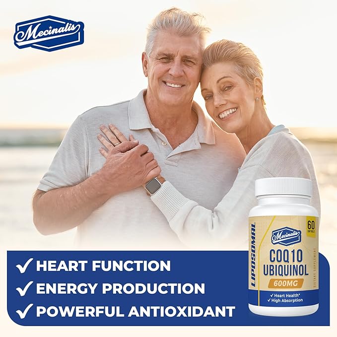 Liposomal CoQ10 Ubiquinol 600mg Softgels | Superior Absorption Ubiquinol CoQ10 Supplement | Powerful Active Antioxidant Form of Coenzyme Q10 | Heart Function & Energy Production | 120 Softgels