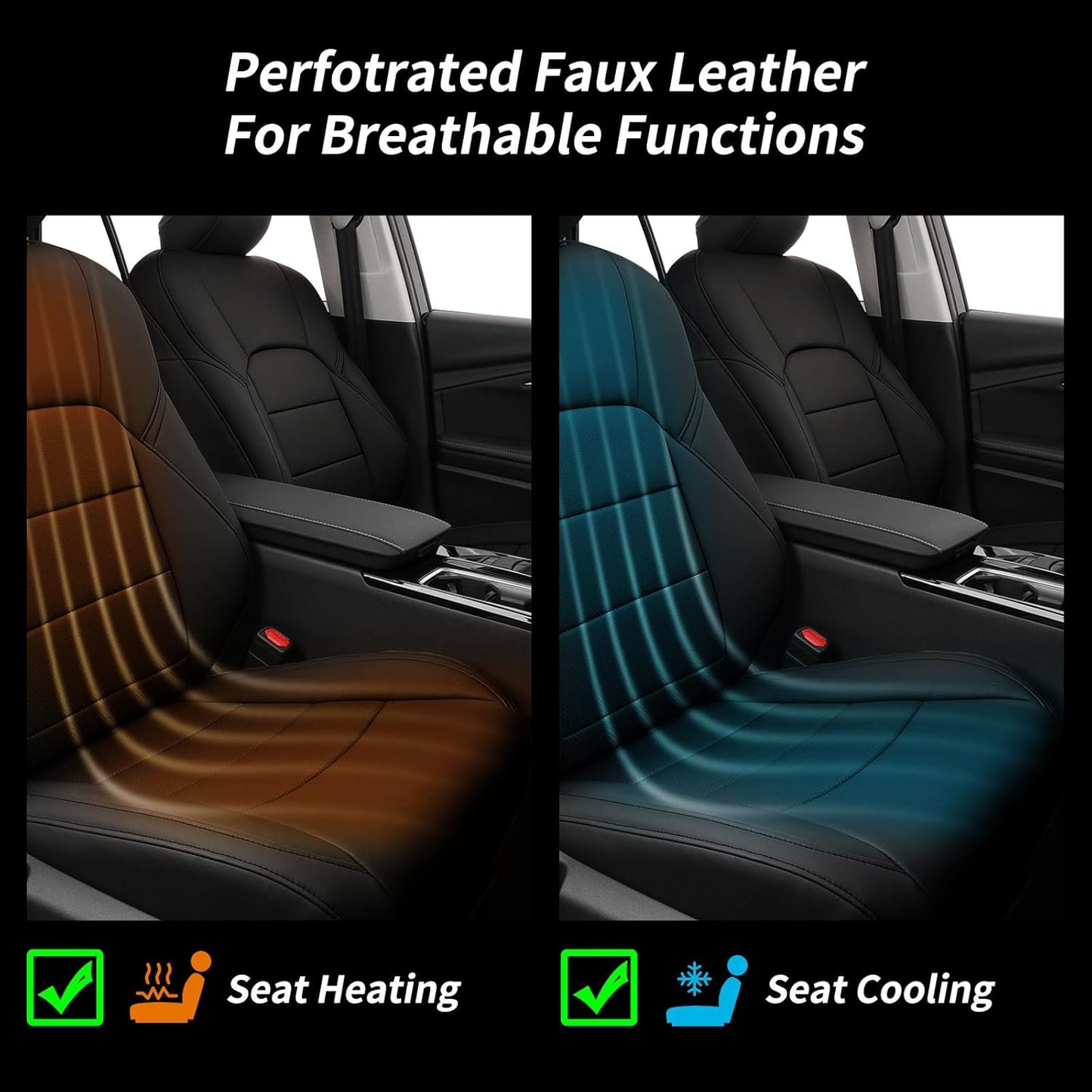 coverdream Leather Seat Covers Custom Fit for 2025 Toyota Camry (Hybrid) LE,SE,Fully Covered,Airbag Compatible Waterproof Car Seat Protector (Full Set,Black)