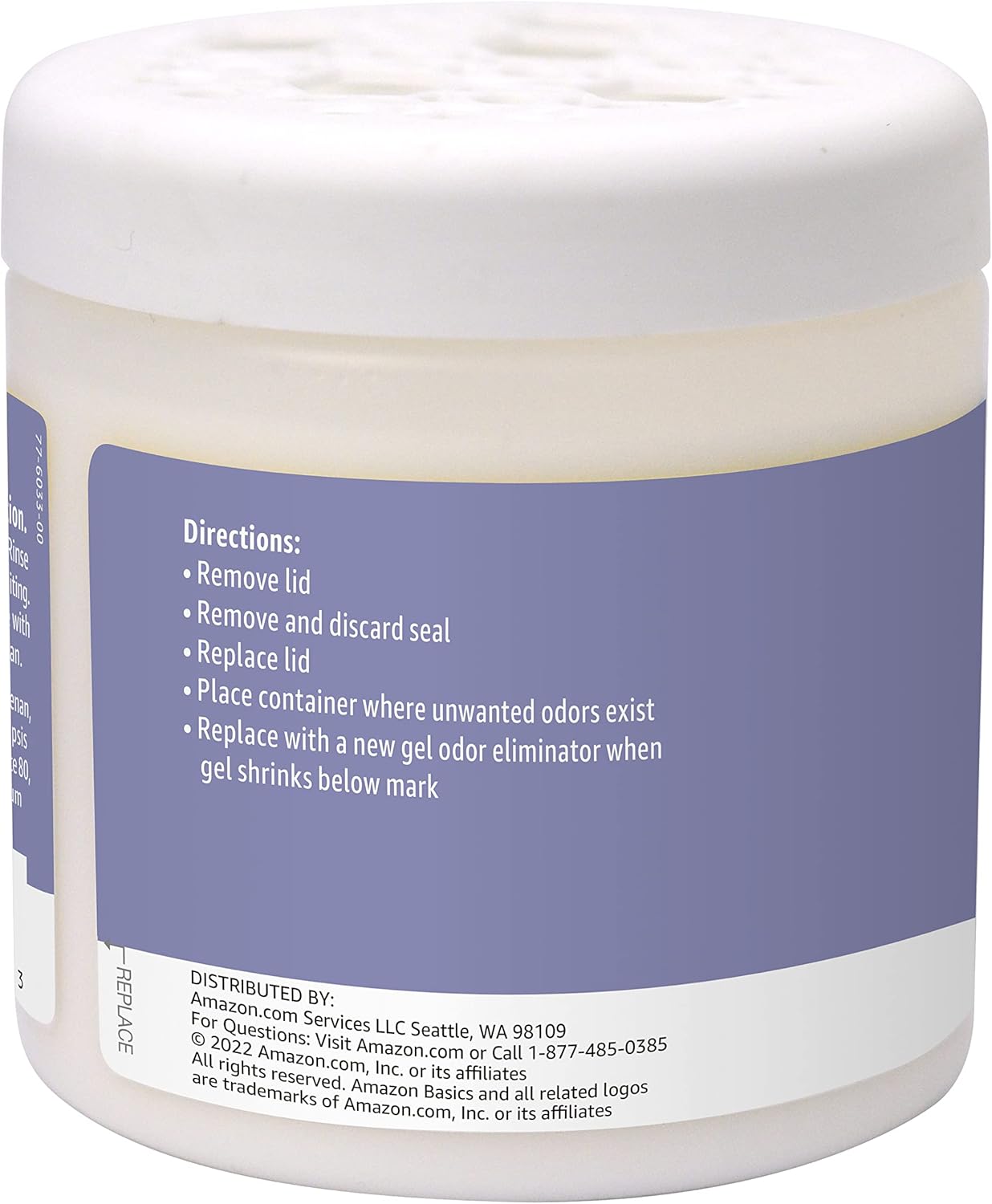 Amazon Basics Gel Odor Eliminator, Activated Charcoal, Lavender, 17 Oz, Pack of 1