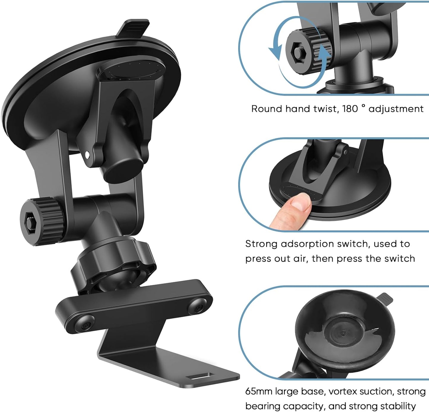 Suitable for Uniden R7 R8 Radar Detector, Car Radar Detector Suction Cup Bracket, Windshield and Dashboard Mounting Mount