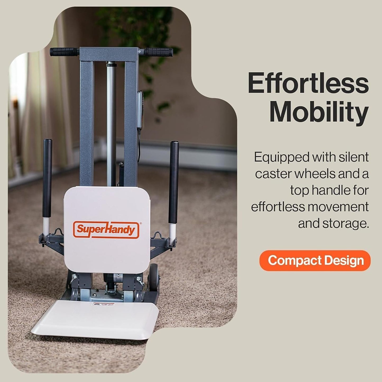 SuperHandy GoRise Electric Floor to Stand Lift – 500 Lbs Capacity, Standing Assistance, Portable, Adjustable, Ergonomic, Easy Storage, Patent Pending (FS (Floor Lift))