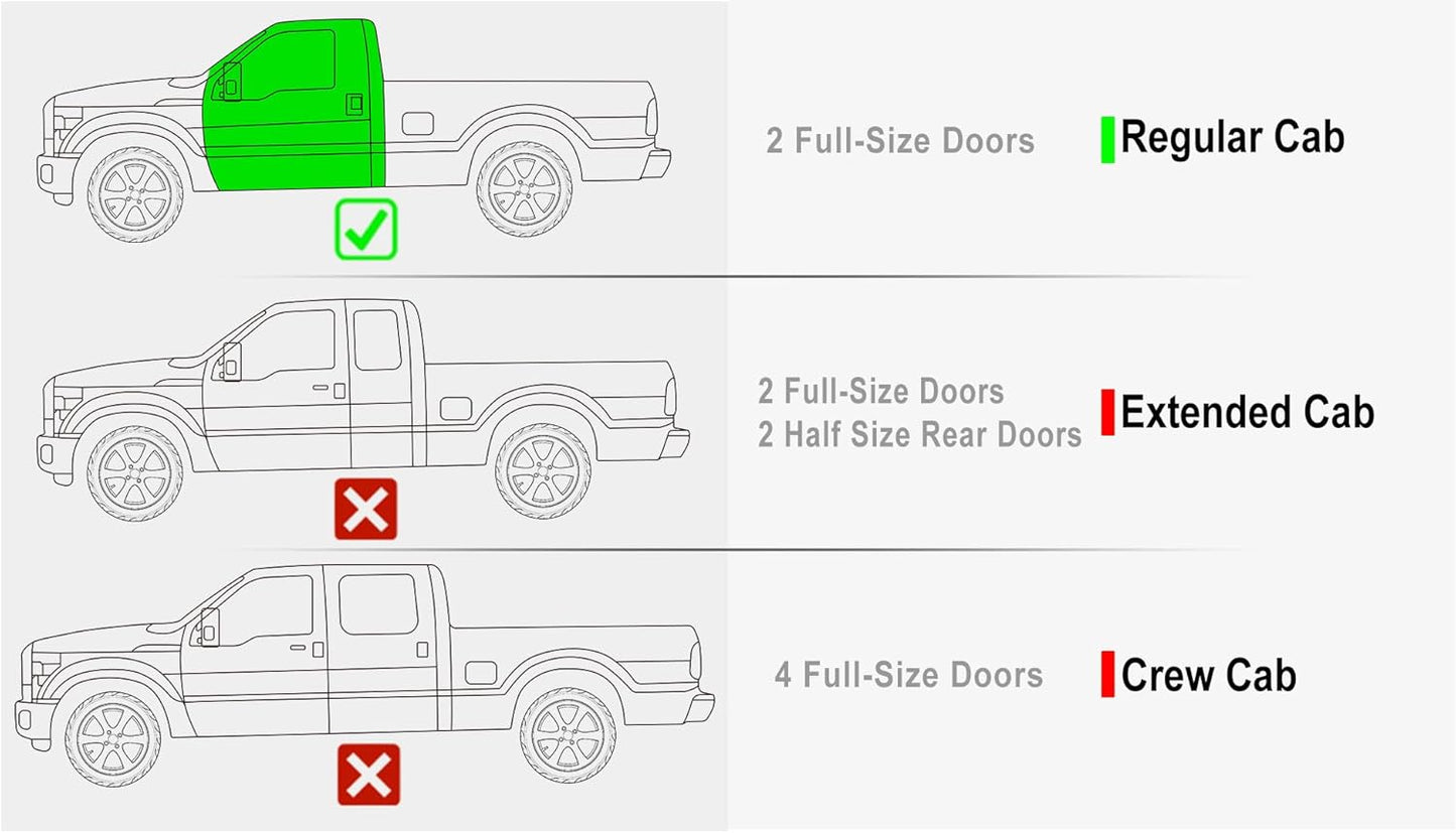APS Running Boards (Nerf Bars Side Steps Step Bars) Compatible with Ford F250 F350 Super Duty 1999-2016 Regular Cab (Black Powder Coated Running Board Style)