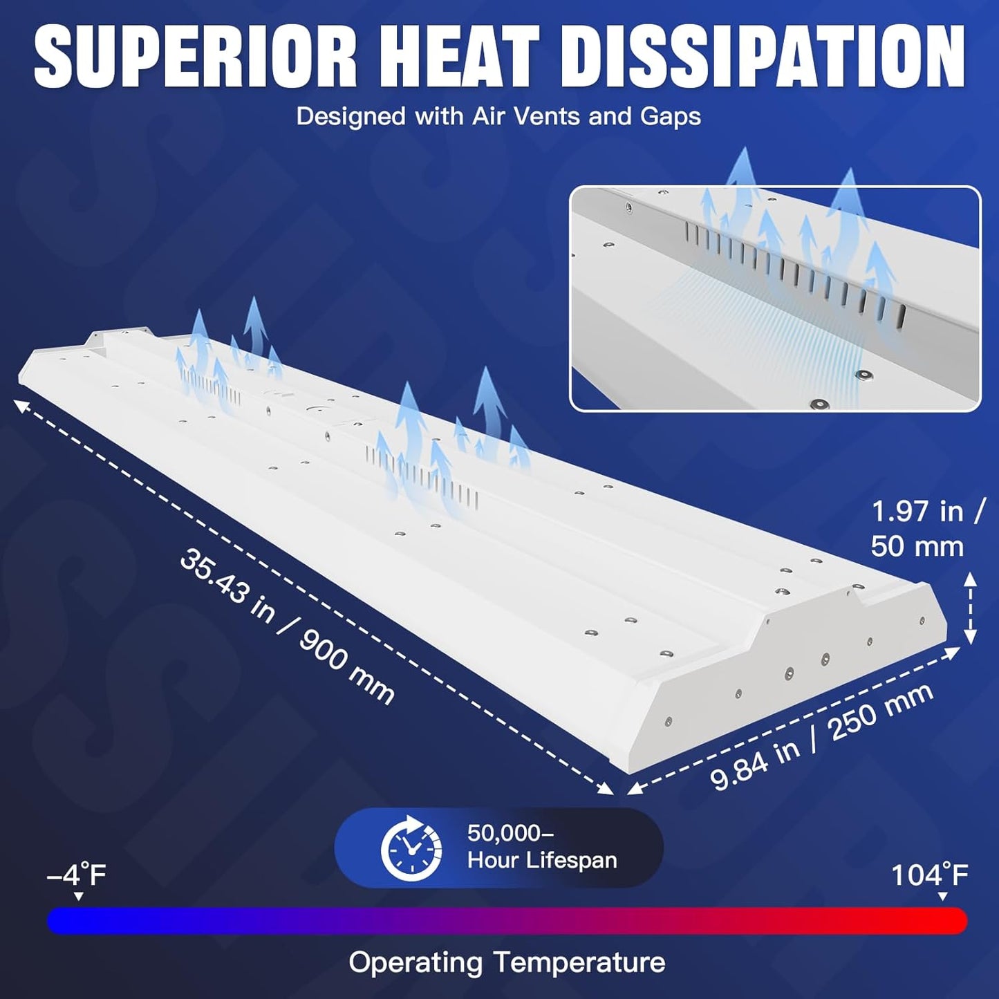 JTT 300W LED Linear High Bay Light, 45000LM Linear High Bay Shop Light Commercial 120-277V, 5000K Lights Shop Workshop Store Commercial Supermarket Warehouse Basement,5 Years Warranty,4-Pack ETL
