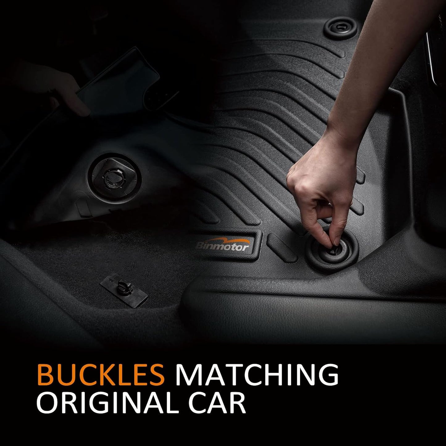 Binmotor-All Weather Floor Mats for Kia Soul 2014 2015 2016 2017 2018 2019, 1st & 2nd Row, Floor Liners for Soul, Car Floor Mats Custom Fit for Kia Soul Accessories