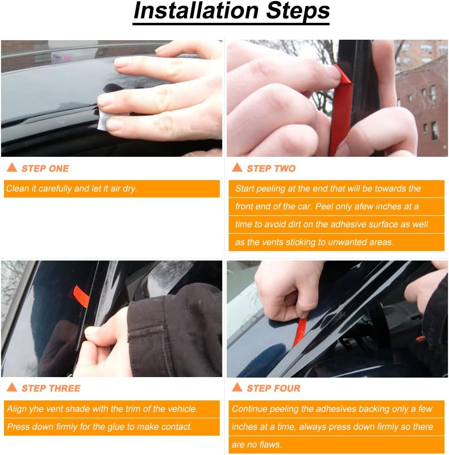 Wind Deflector Compatible with 2006-2013 Chevy Impala 14-16 Impala Limited Smoke Sun/Rain Guards Window Visors 94843