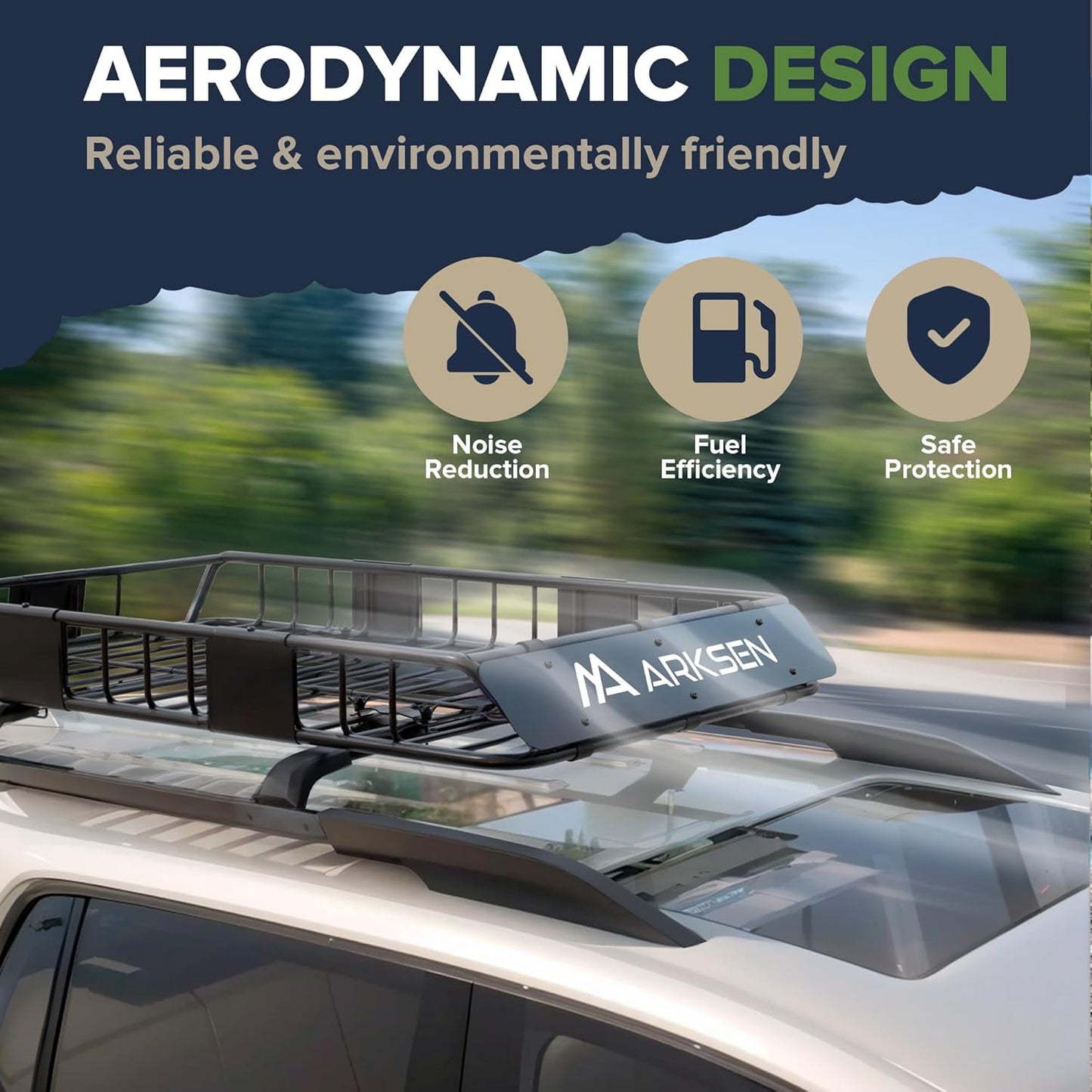 ARKSEN 54 x 34 x 6 Inch Universal Roof Rack with Extension, 150 LBS Heavy Duty Capacity Rooftop Cargo Basket for SUV, Truck, RV, Pickup