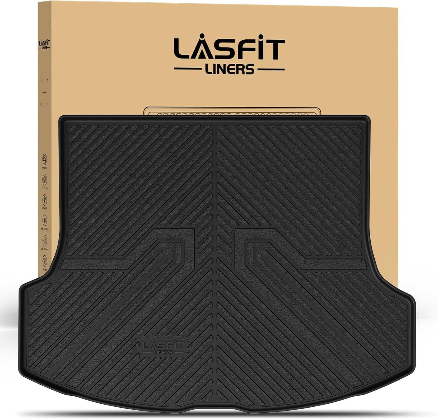 LASFIT Trunk Mat for Lexus RX/RX350/RX350h/RX500h 2025 2024 2023, All Weather TPE RX 350 Cargo Mats Custom Fit for Lexus RX350 Cargo Liner Front & Rear Trunk Liner, Black, Easy to Clean