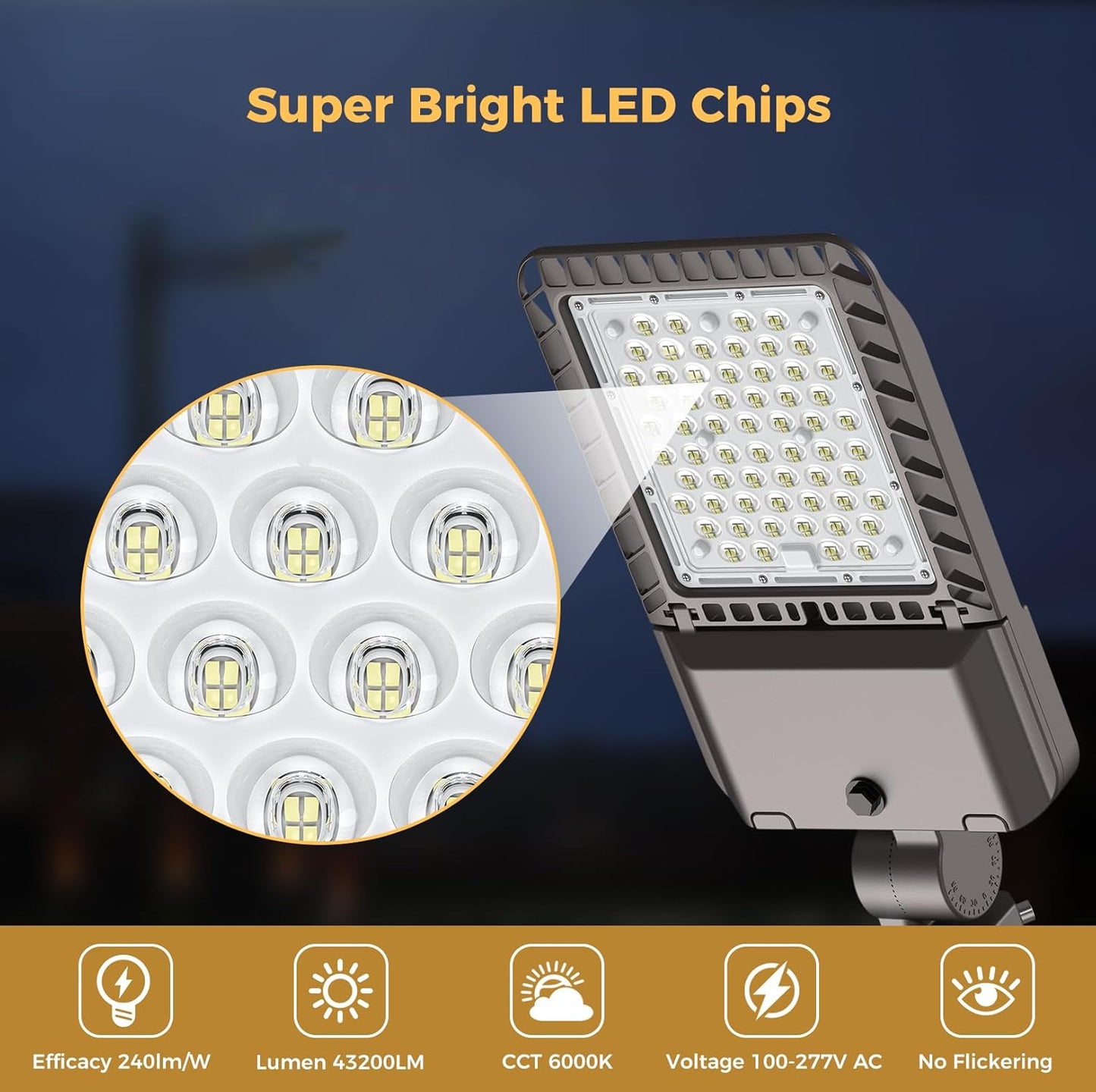 180W LED Parking lot Lights Commercial Oudoor Lighting Shoebox Light with Dusk to Dawn Photocell 32400Lm(180LM/W) 6000K IP65 Waterproof 100-277V for Driverway Parking Lot