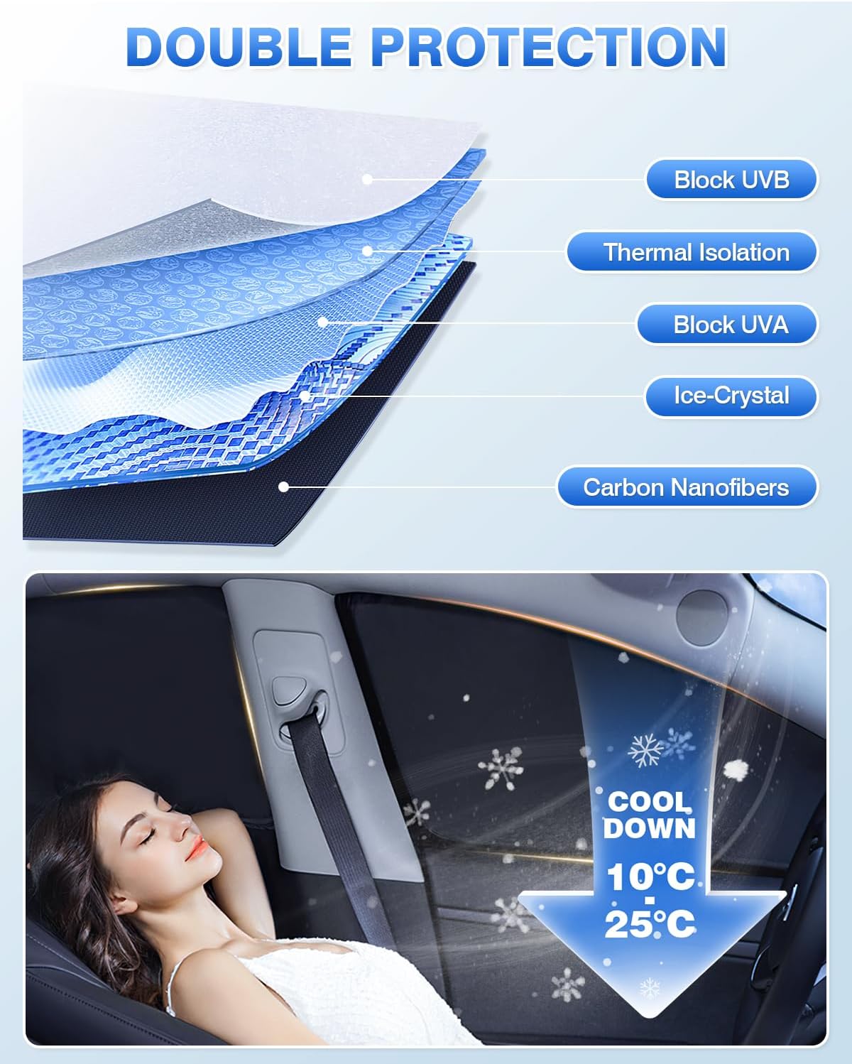 Sunshades for Hyundai Santa Fe 2024 2025 2026 Accessories Windshield Sun Shade Side Rear Window Shade Cover Sun Visor Shield Privacy Protection Keep Vehicle Cool Black 10PCS