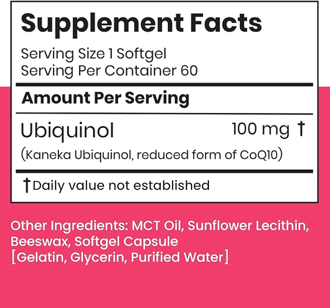 BBETTER Coenzyme Q10 – 100 mg with Kaneka Ubiquinol, Active Form of CoQ10 -Supports Cellular Health & Natural Energy Production- High-Absorption Formula - 60 Softgels