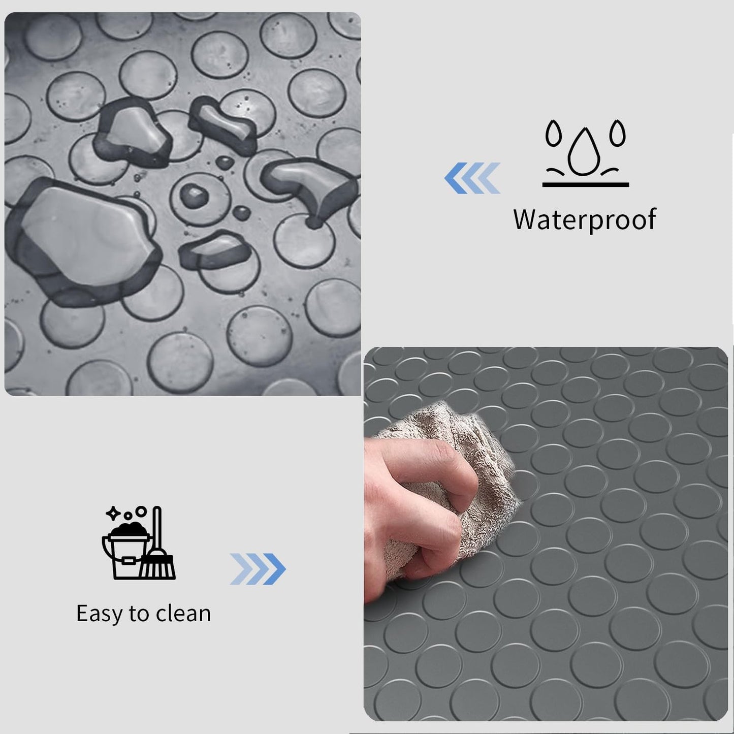 Premium Garage Floor Mat, Commercial Grade Heavy Duty Parking Mat for Garage Floor, Golf Cart Parking, Water/Stain Resistant Floor Runner (Grey Coin, 4 x 20 Feet)