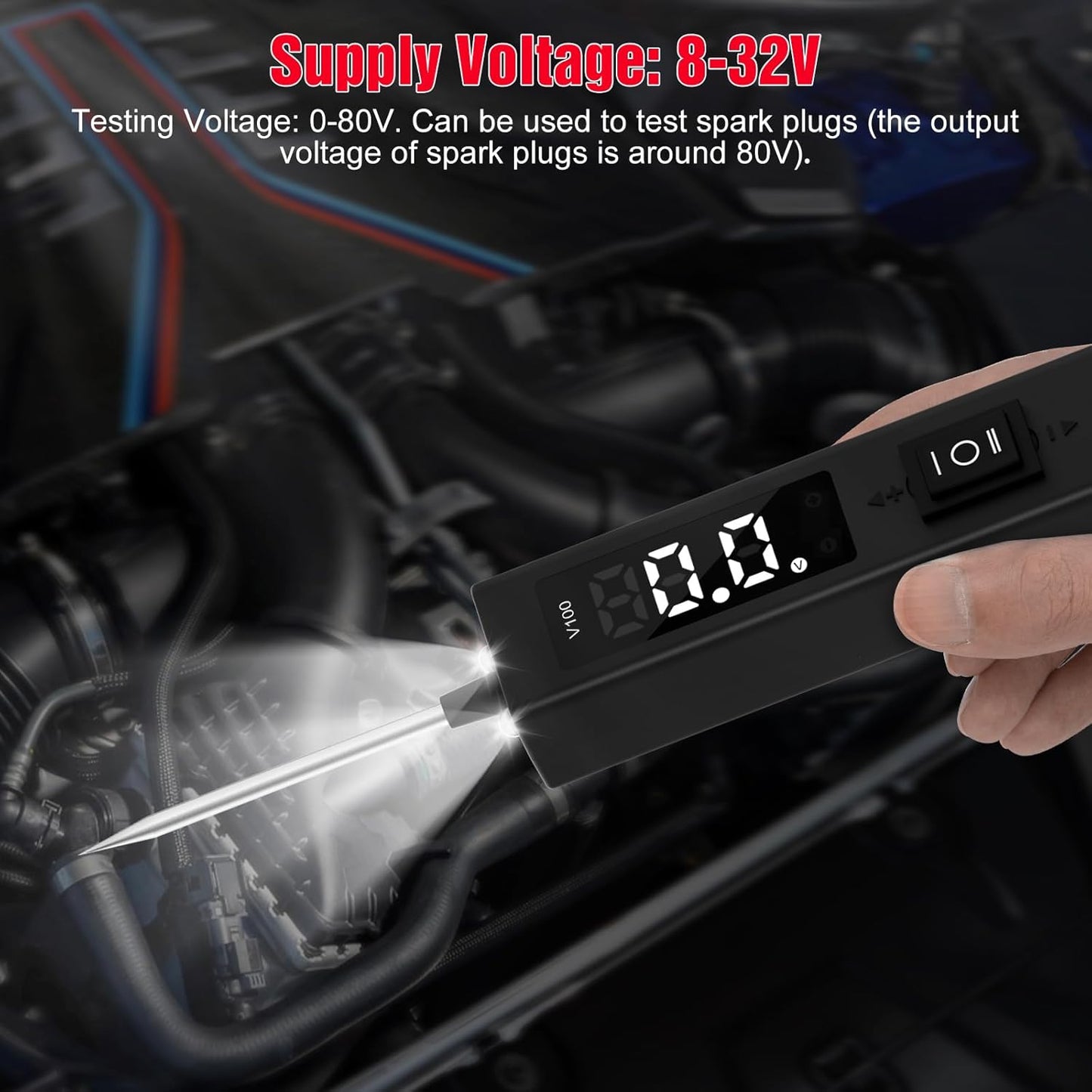 Power Circuit Probe Tester,OBDMONSTER V100 Circuit Tester, 0-80V DC Test Light Automotive Short Circuit Finder, Auto Electrical Circuit Tester, Car Fuse Tester, Automotive Tool