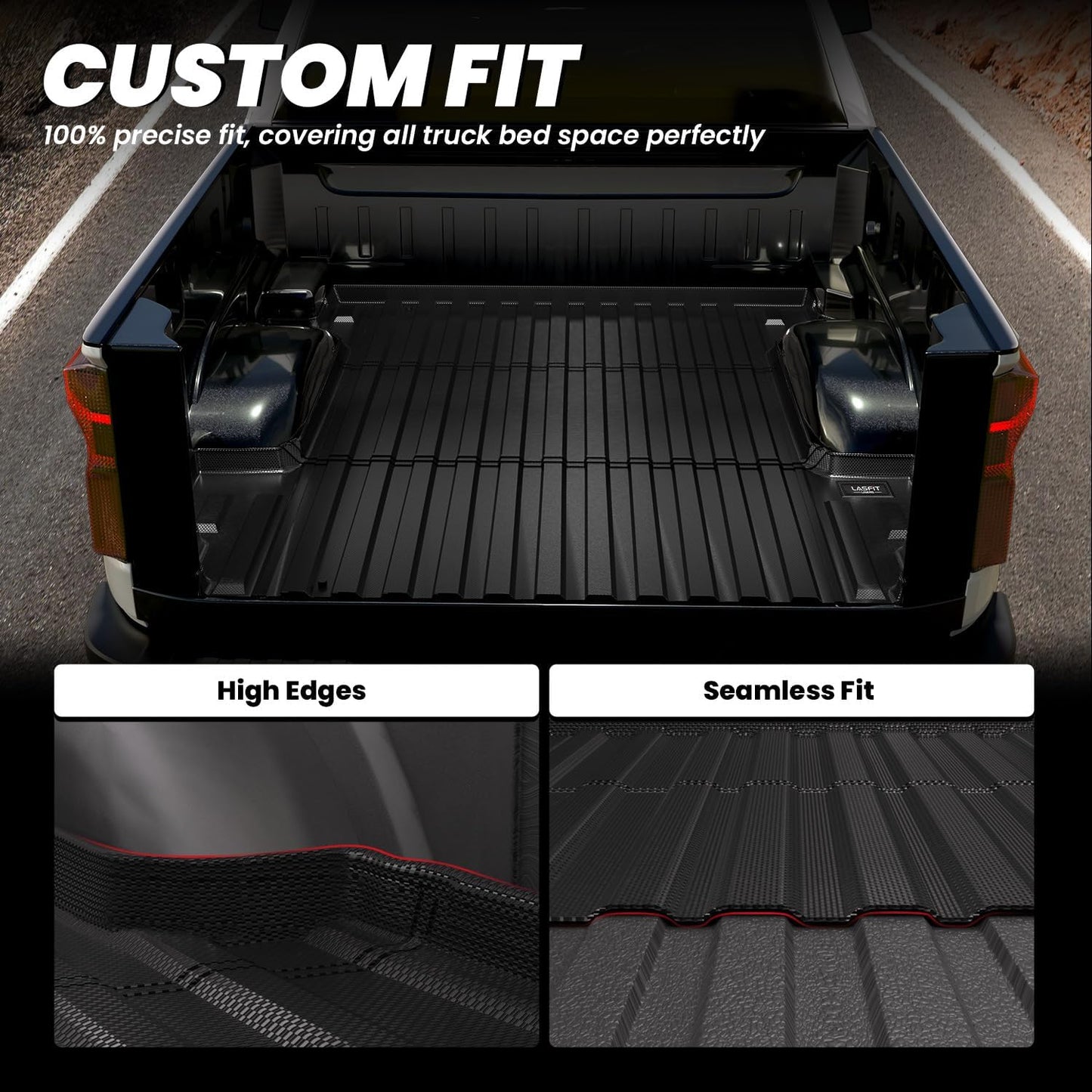 LASFIT Truck Bed Mat 2019-2025 for Chevrolet Chevy Silverado 1500 | GMC Sierra 1500 (Only Fit 5.8FT Bed), Bed Liner for Chevy Silverado GMC Sierra 1500, Not Fit Optional CarbonPro Bed
