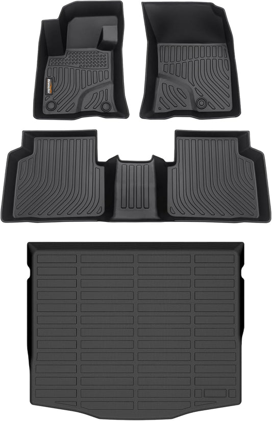Binmotor-Floor Mats & Cargo Liner Set for Ford Escape 2020-2024 2025, All Weather Car Floor Mat for Ford Escape Accessories, Rubber Mats TPE Car Liners Escape Trunk Liner Trunk Mat