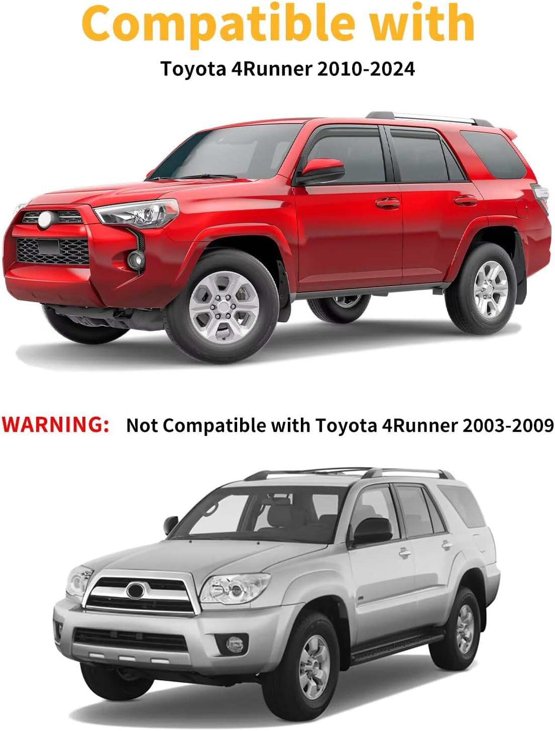 in-Channel Window Rain Guards Fit for Toyota 4Runner 2010-2024 Extra Durable Window Visors Window Deflectors Vent Visors Vent Shades Car Accessories-4 pcs 2-Q09