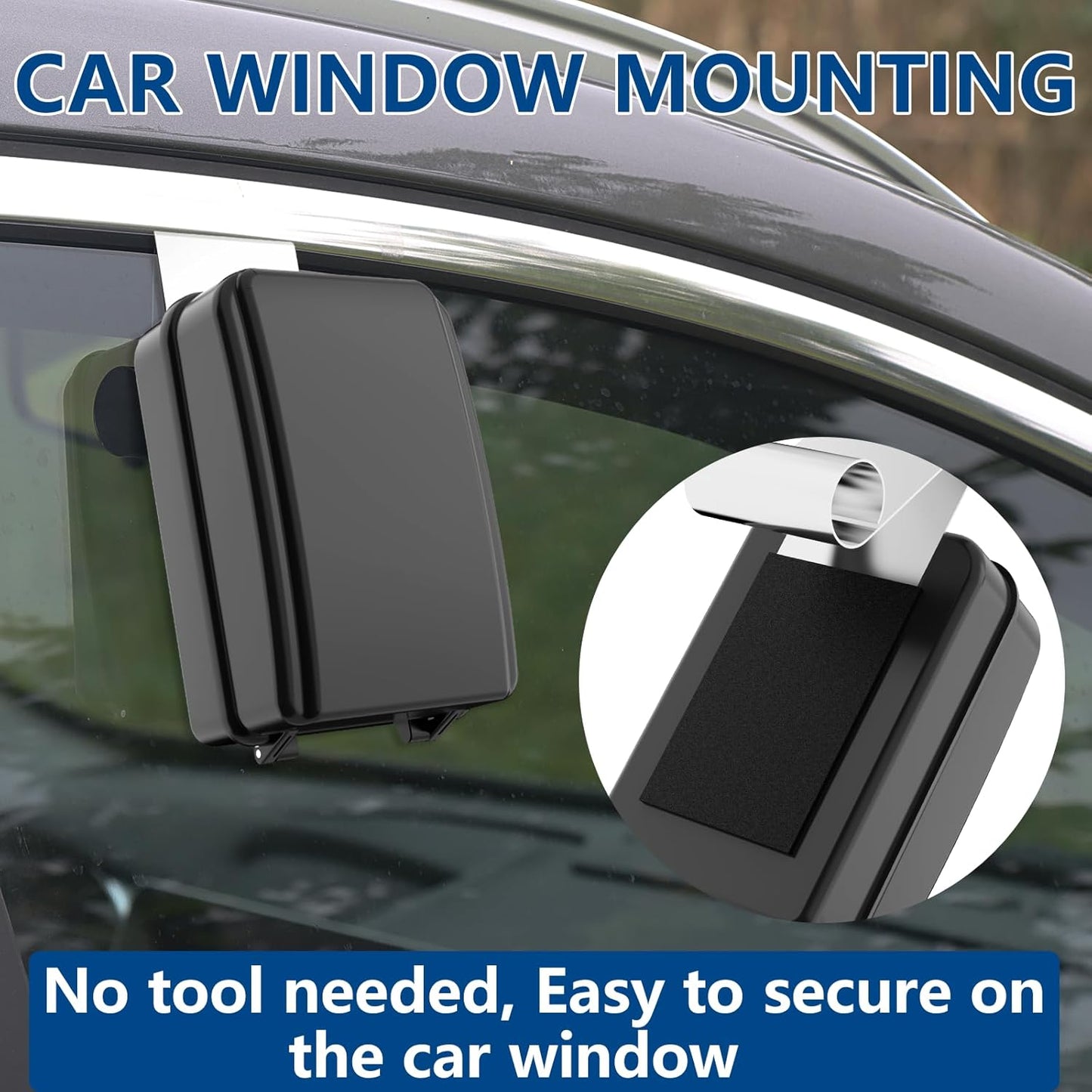 SL-591 Car Window Lock Box for Turo, Car Key Lock Box with Emergency Access Key Design, 4-Digit Combination Car Lock Box Fit for Ride Share, Turo, GetAround(New Version)