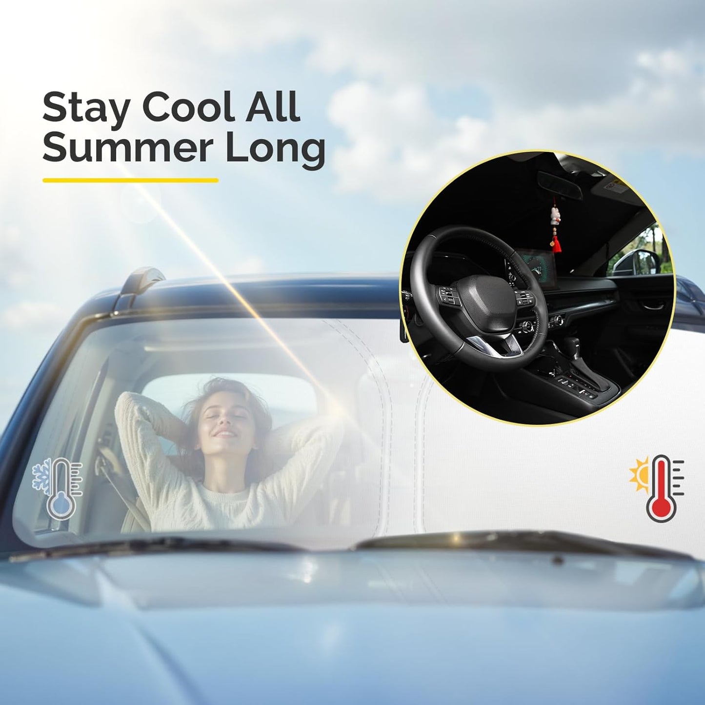 Car Windshield Sun Shade Compatible with 2021 2022 2023 2024 2025 Toyota Sienna Accessories Sunshade Custom Foldable Windshield Sun Visor