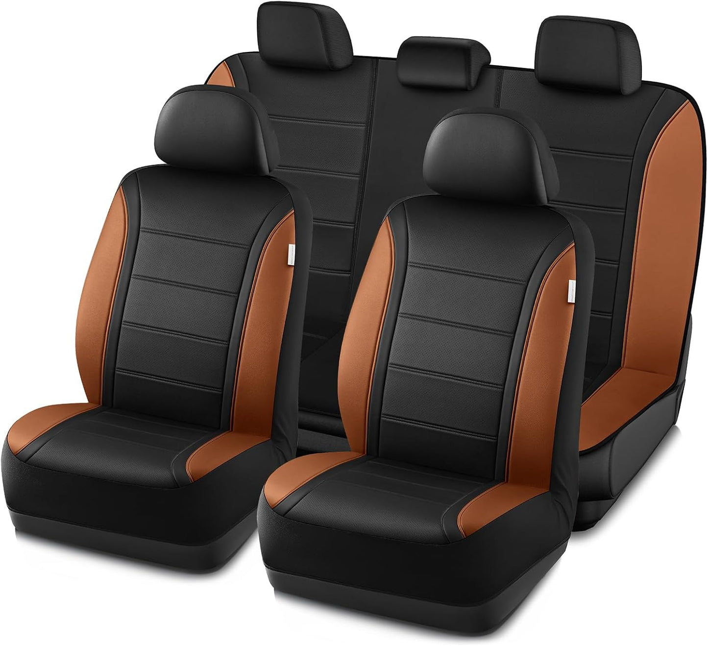 Road Comforts Leather Seat Covers, Breathable Car Seat Covers Full Set for Men,Airbag Compatible, Automotive Seat Covers Set Universal Fit Most Cars,Vans,Truck,SUV