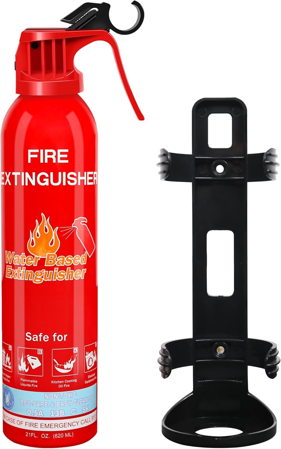 Fire Extinguisher for Home, Car, Kitchen, Vehicle, Boat, Garage, Portable A, B, C, K Class Fire Extinguishers with Mount, Emergency Survival Extinguisher, Easy Access, Versatile Fire Protection