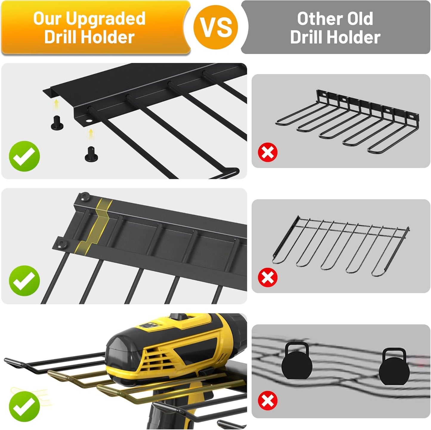 Heavy Duty Wall-Mounted Tool Organizer&Power Charging Station,Modular Garage Storage System with Cordless Drill Holder, Battery Racks,Shelves,Workshop Organizers with Electric Cord Management