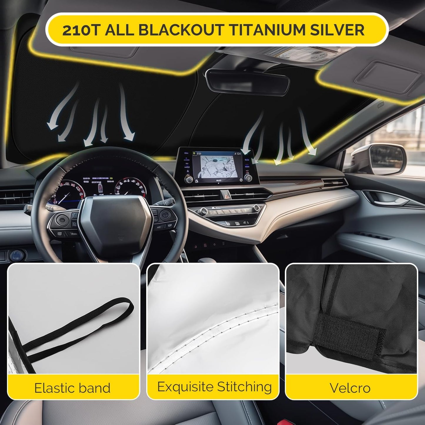 Car Windshield Sun Shade Compatible with 2023 2024 2025 Kia Sportage NQ5 Accessories Foldable Front Window Sunshade Custom Windshield Cover Sun Visor Block UV Rays