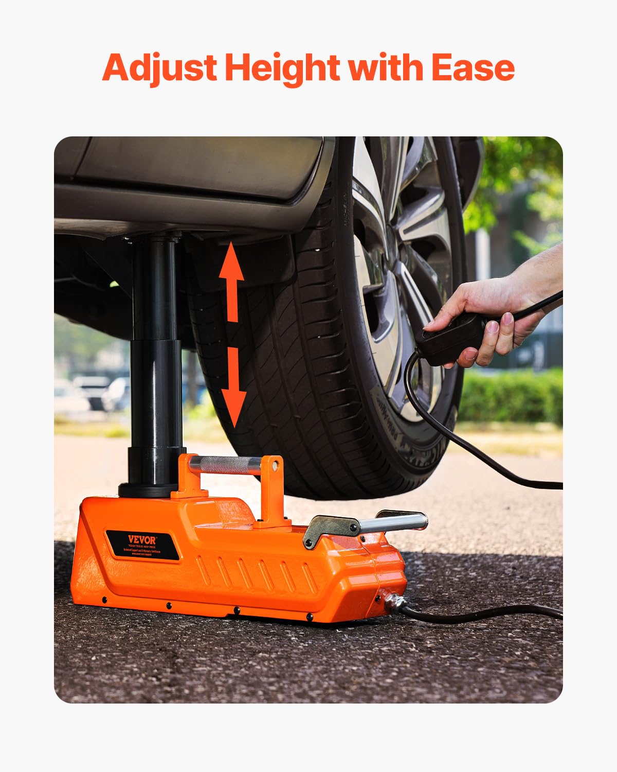 VEVOR Electric Car Jack, 15 Tons /33000 lbs, Adjustable Electric Scissor Jack with High Load Capacity, 12V Dual-Powered Tire Change Replacement with LED Light, Portable Jack kit for Sedan, SUV, Truck