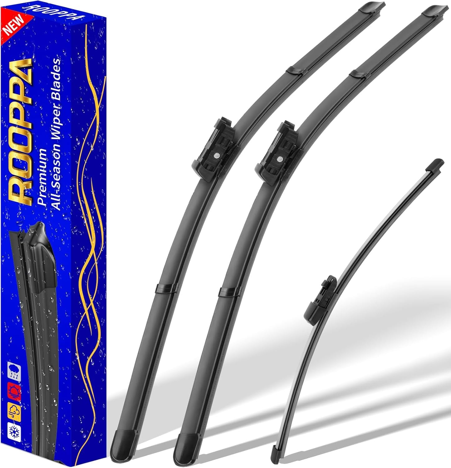 3 wipers Replacement for 2018-2021 2022 Volkswagen Vw Tiguan, Windshield Wiper Blades Original Equipment Replacement - 25"/22"/15" (Set of 3) Top Lock