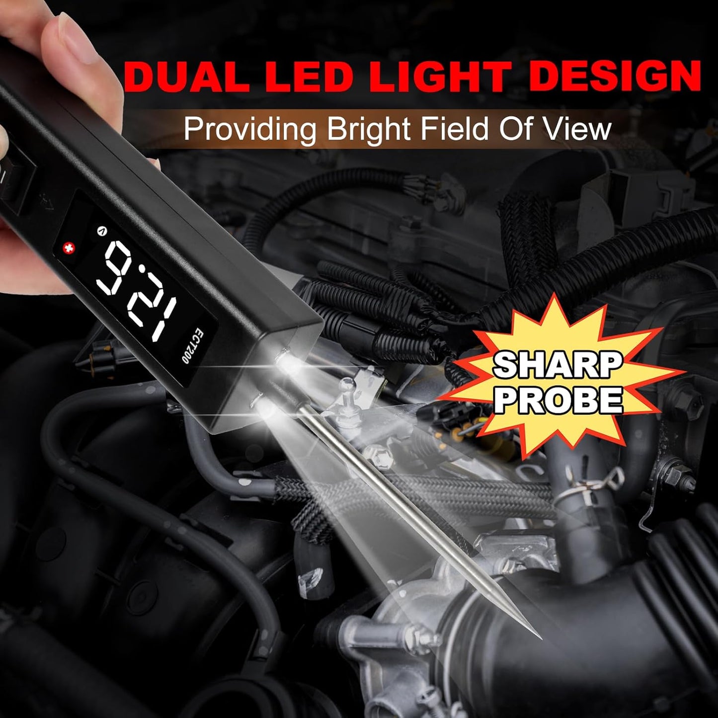 KINGBOLEN ECT200 Automotive Electrical Circuit Tester, 12V 24V Car Voltage Test Power Probe Tester, Component Activation, Continuity Test, Trailer Light Tester, Short Circuit Finder, 16.5FT Cable