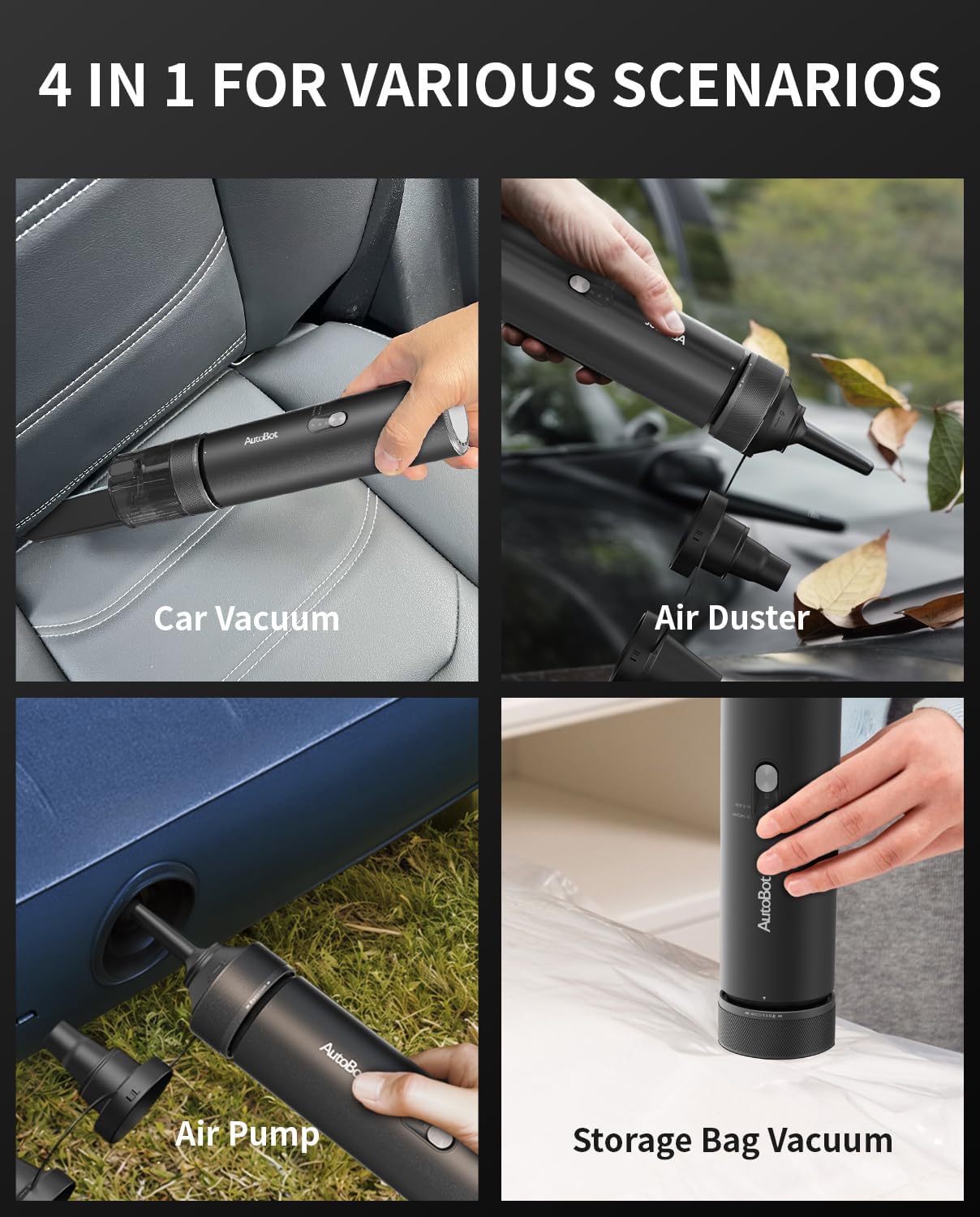 Car Vacuum, Handheld Vacuum Cleaner Blow & Suction 2 in 1, 20000PA High Power Car Vacuum Portable Cordless, Portable Vacuum for Car, 70 Mins Runtime, 3.5H Type-C Fast Charge, Home, Keyboard Cleaning