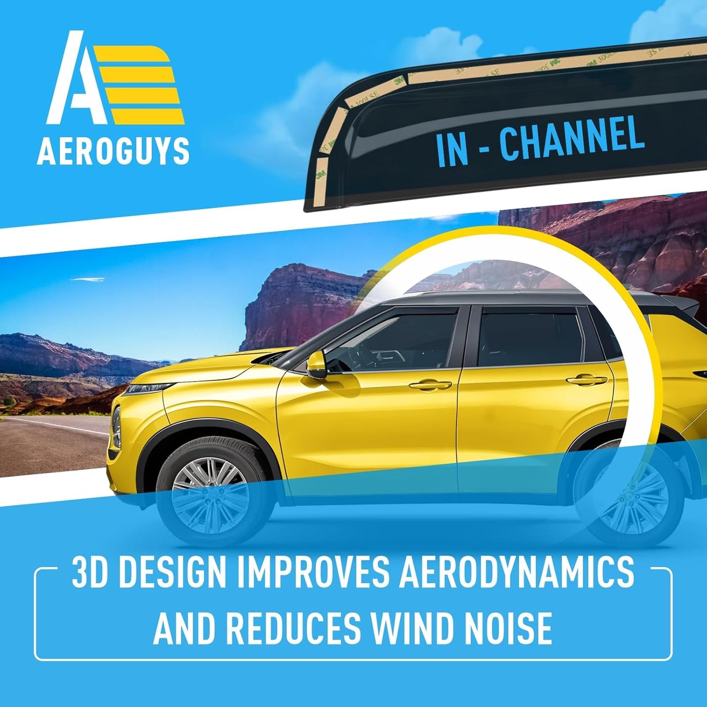 Extra Durable Window Deflectors in-Channel Window Visors Rain Guards Fit for Mitsubishi Outlander 2022-2025, Sun Visors, Wind VentVisors, Vent Shades, Exterior Car Accessories - 4 pcs. AG0848