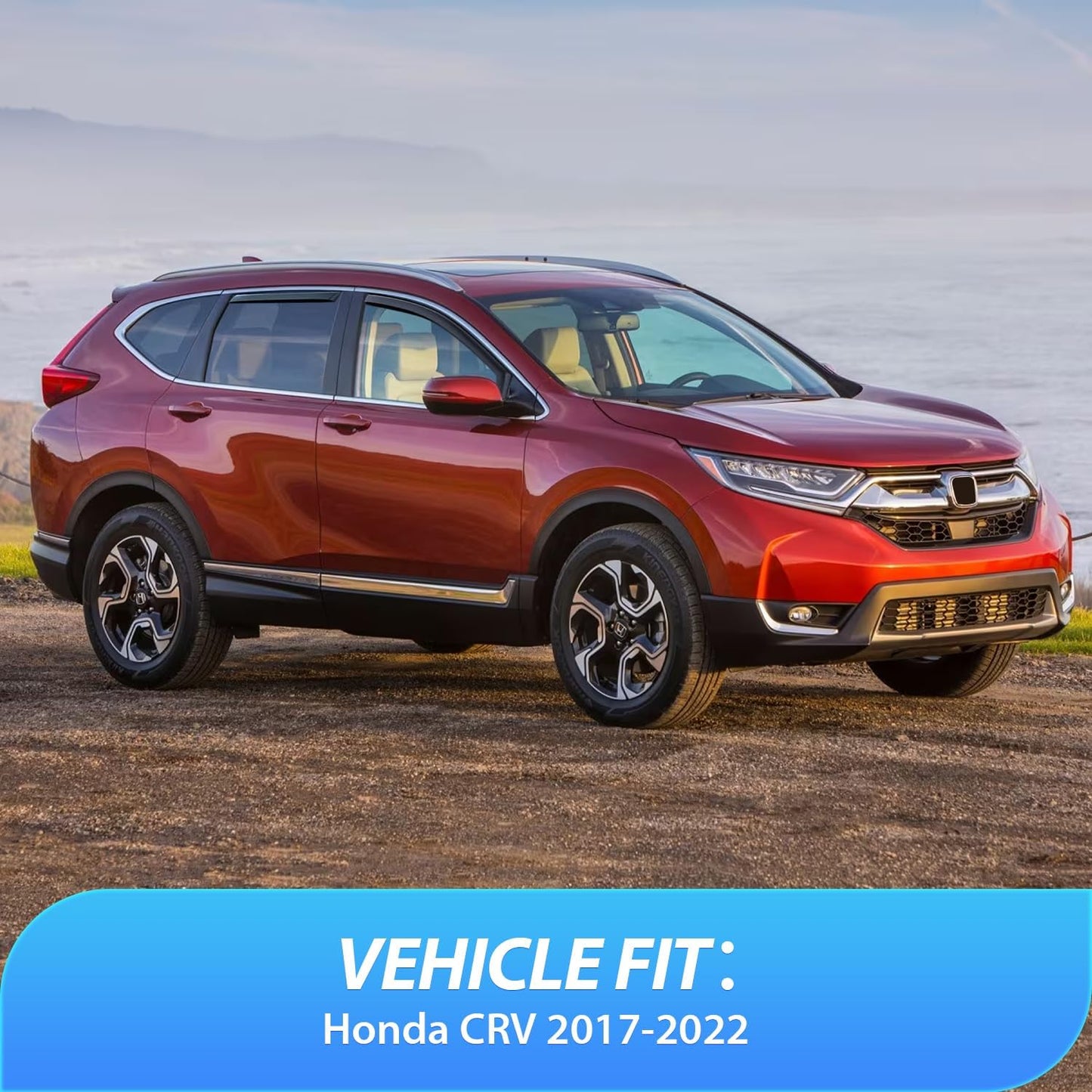 Nilight Durable in Channel Rain Guards for Honda CRV 2017 2018 2019 2020 2021 2022 Window Deflectors, Vent Window Visors-4pcs